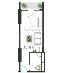 Apartment 1-room 33.6 m² - Sherif Khimshiashvili, Batumi