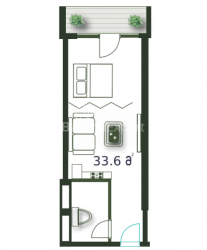 Apartment 1-room 33.6 m² - Sherif Khimshiashvili, Batumi