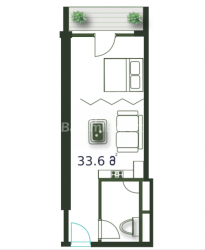 Apartment 33.6 m² - Sherif Khimshiashvili, Batumi, Georgia