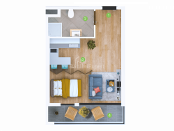 Apartment 1-room 33.8 m² - Sherif Khimshiashvili, Batumi