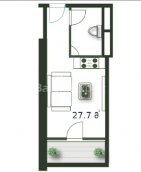 Apartment 1-room 27.7 m² - Sherif Khimshiashvili, Batumi
