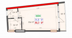 Apartment 1-room 34.8 m² - Lech and Maria Kaczynski, Batumi