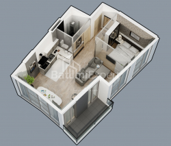 Apartment 1-room 55.8 m² - Lech and Maria Kaczynski, Batumi