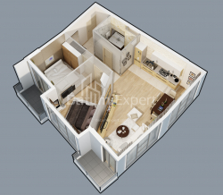 Object under construction 2-room 55.8 m² - Lech and Maria Kaczynski, Batumi