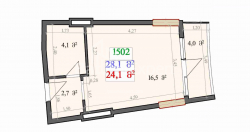 Object under construction 1-room 28.1 m² - Lech and Maria Kaczynski, Batumi