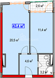 Apartment 2-room 43.4 m² - Airport highway, Batumi