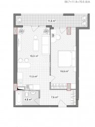 Apartment 2-room 70.5 m² - Vakhtang Gorgasali, Batumi