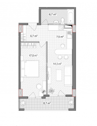 Apartment 2-room 61.5 m² - Vakhtang Gorgasali, Batumi